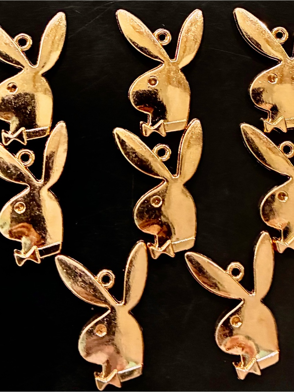 BUNNY RABBIT DIY PENDANT CHARM LOT> ROSE GOLD> SET OF 8